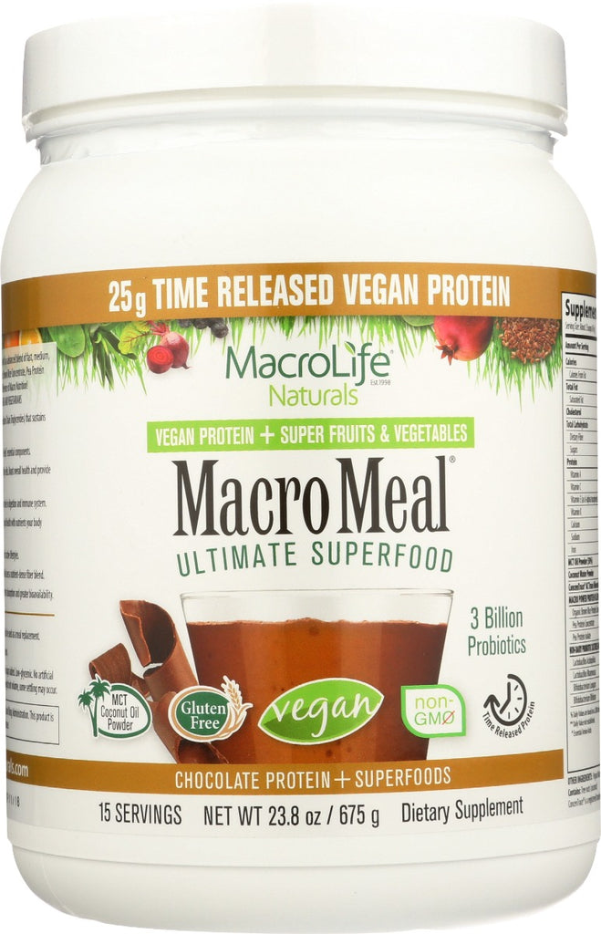 MACROLIFE NATURALS: Macromeal Vgn Choc 15Srv, 23.8 oz