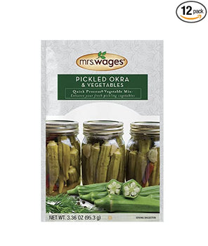 MRS WAGES: Pickled Okra and Vegetables Quick Process Mix, 3.36 oz