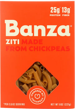 BANZA: Ziti Chickpea Pasta, 8 oz