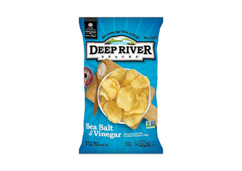 DEEP RIVER: Sea Salt And Vinegar Kettle Cooked Potato Chips, 8 oz