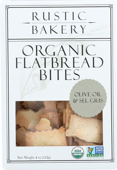 RUSTIC BAKERY: Olive Oil & Sel Gris Organic Flatbread Bites, 4 oz