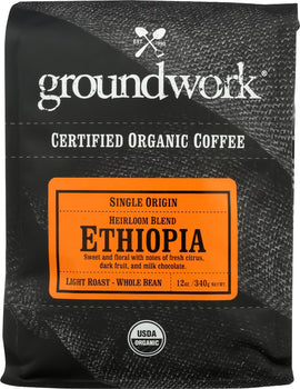 GROUNDWORK COFFEE: Coffee Ethiopia Sngle Org, 12 oz