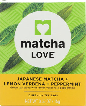 MATCHA LOVE: Japanese Matcha Plus Lemon Verbena Plus Peppermint, 0.53 oz