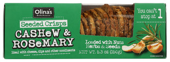 OLINAS BAKEHOUSE: Cashew And Rosemary Seeded Crisps, 5.3 oz