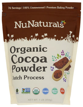 NUNATURALS INC: Organic Cocoa Powder Dutch Process, 1 lb