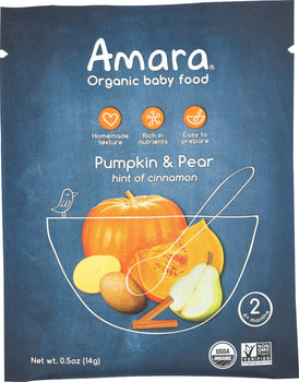 AMARA: Pumpkin And Pear Organic Baby Food, 1 ea
