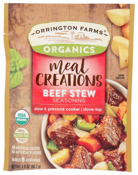 ORRINGTON FARMS: Organic Meal Creations Beef Stew Seasoning, 2 oz