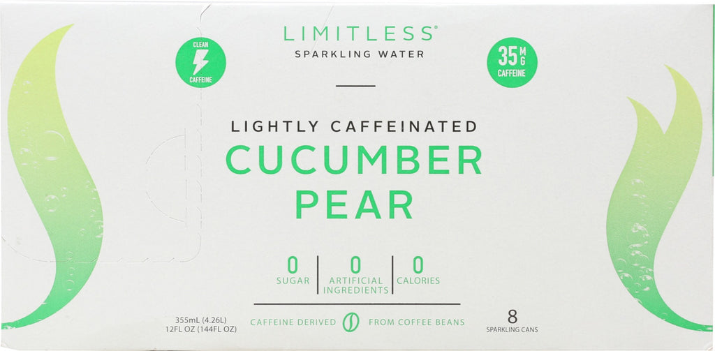 LIMITLESS: Cucumber Pear Sparkling Water 8 Pk, 96 fo