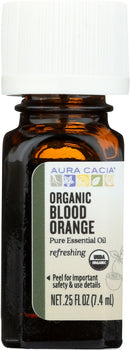 AURA CACIA: Organic Blood Orange Refreshing Essential Oil, 0.25 oz