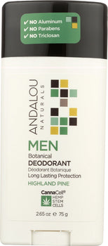 ANDALOU NATURALS: Highland Pine Men Deodorant, 2.65 oz