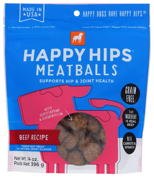 HAPPY HIPS: Beef Meatballs Dog Treat, 14 oz