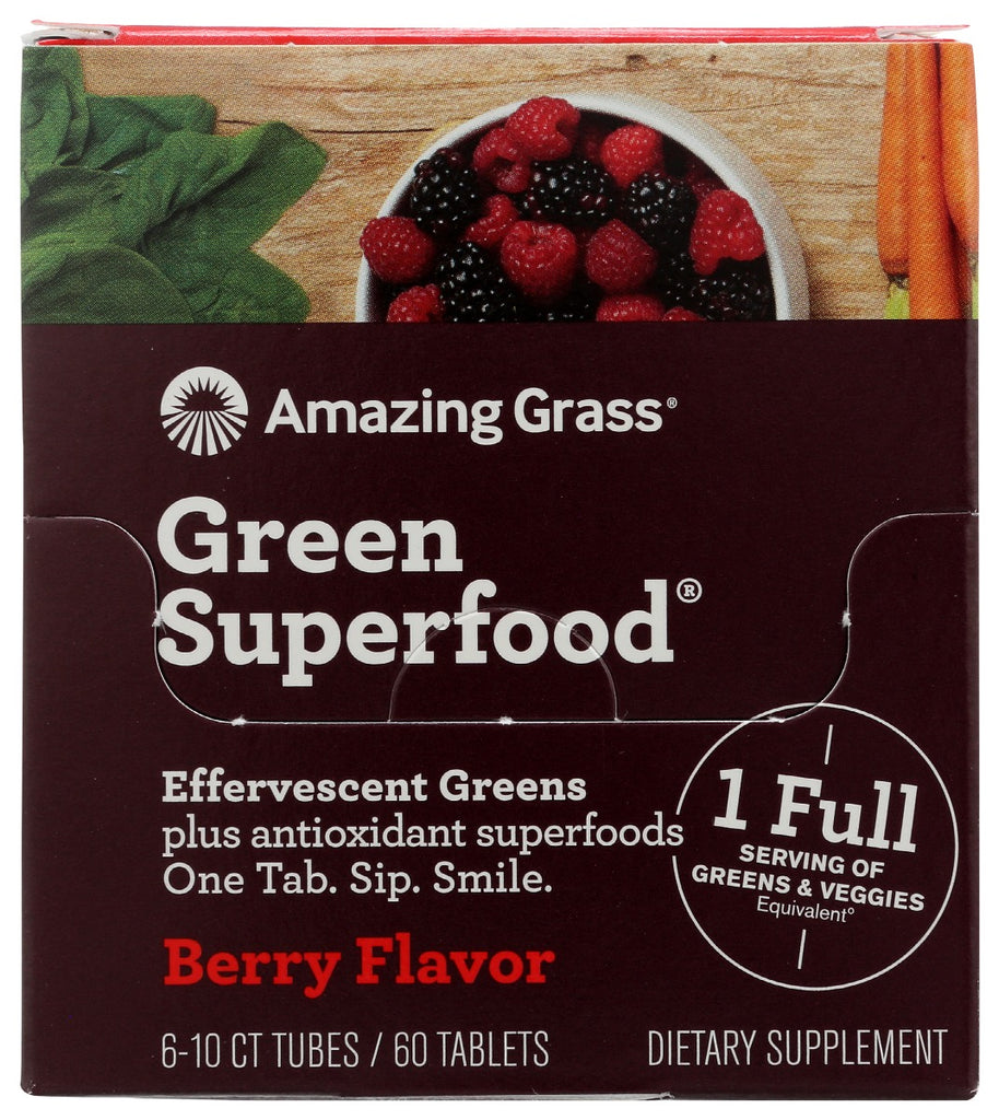 AMAZING GRASS: Green Superfood Effervescent Greens Berry Flavor, 1 bx