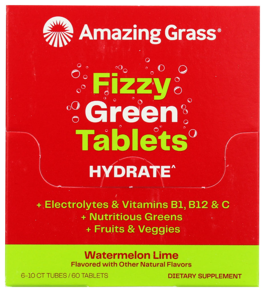 AMAZING GRASS: Fizzy Green Tablets Hydrate Watermelon Lime, 1 bx