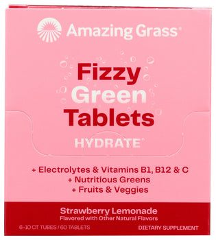 AMAZING GRASS: Fizzy Green Tablets Hydrate Strawberry Lemonade, 1 bx