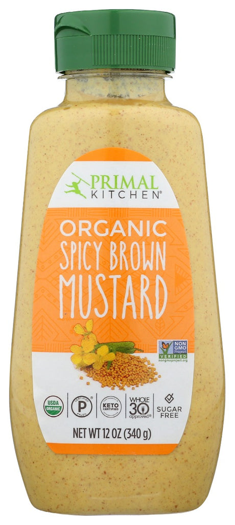 PRIMAL KITCHEN: Organic Mustard Spicy Brown, 12 oz