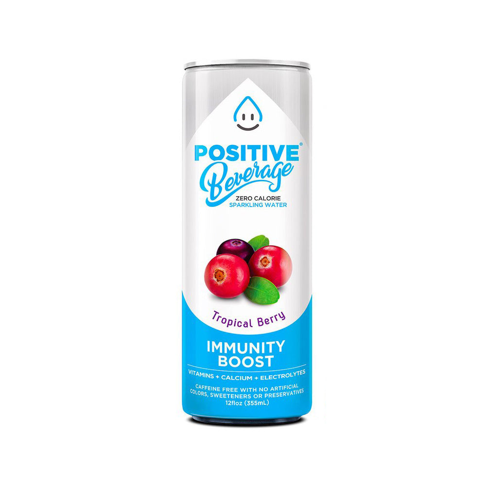 POSITIVE BEVERAGE: Tropical Berry Zero Calorie Sparkling Water, 12 fo