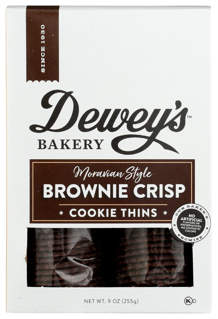 DEWEYS BAKERY: Brownie Crisp Moravian Style Cookie Thins, 9 oz