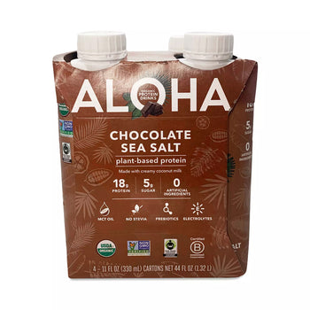 ALOHA: Chocolate Sea Salt Protein Drink 4Pk, 44 fo