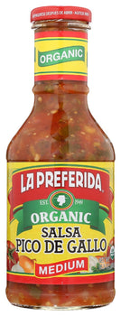 LA PREFERIDA: Organic Medium Salsa Pico De Gallo, 15.3 oz