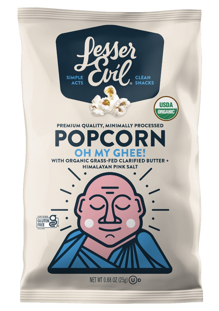 LESSER EVIL: Organic Oh My Ghee Popcorn, 0.88 oz