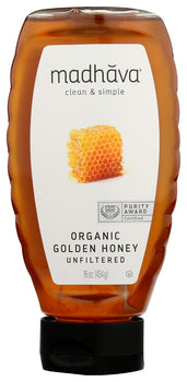 MADHAVA: Honey Golden Squeeze Org, 16 oz