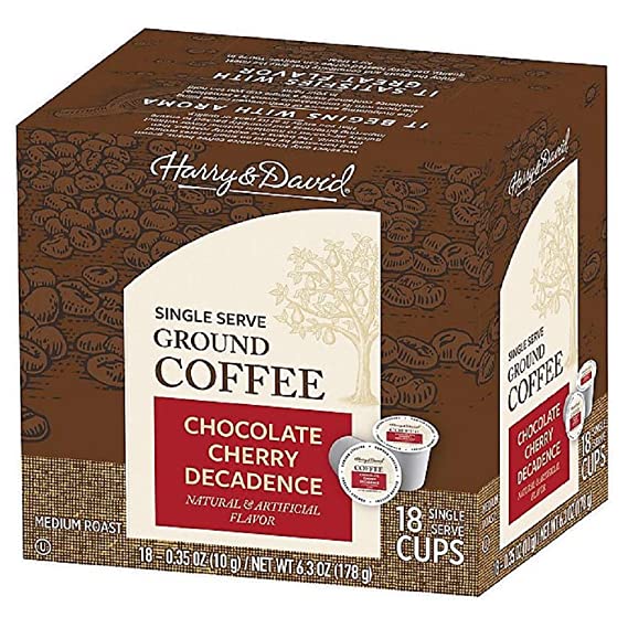 HARRY & DAVID: Chocolate Cherry Decadence Single Serve Coffee, 18 pc