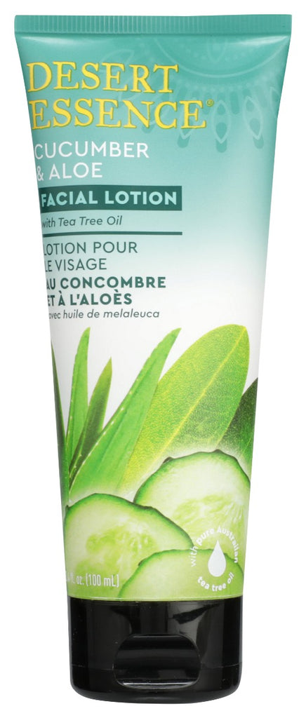 DESERT ESSENCE: Cucumber & Aloe Facial Lotion, 3.4 fo