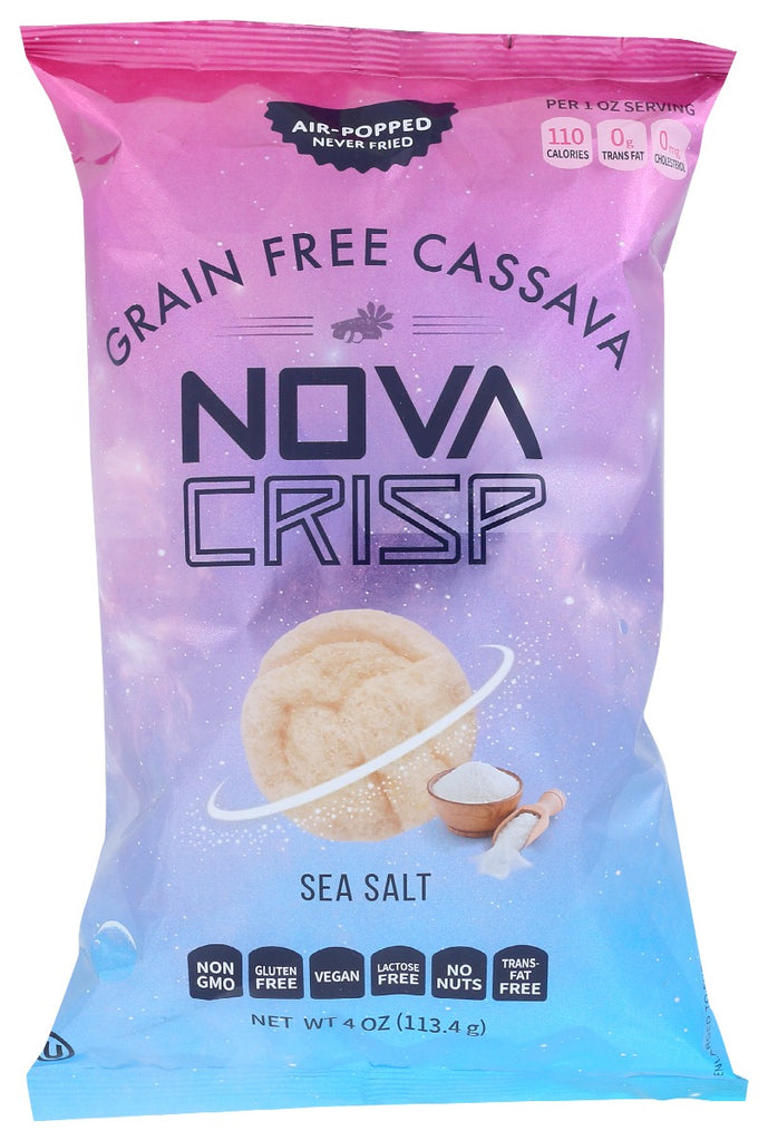 NOVACRISP: Grain Free Cassava Air Popped Sea Salt Chips, 4 oz