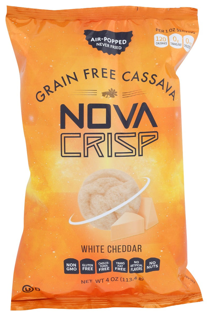 NOVACRISP: Grain Free Cassava White Cheddar Chips, 4 oz