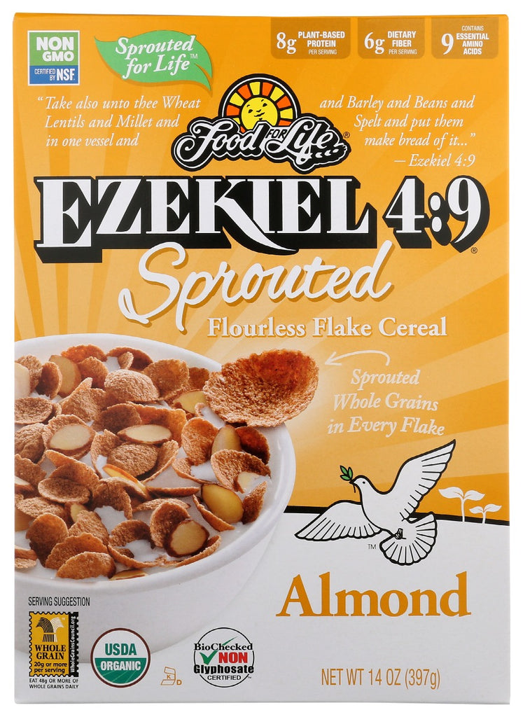 FOOD FOR LIFE: Ezekiel 4:9 Sprouted Grain Almond Flake Cereal, 14 oz