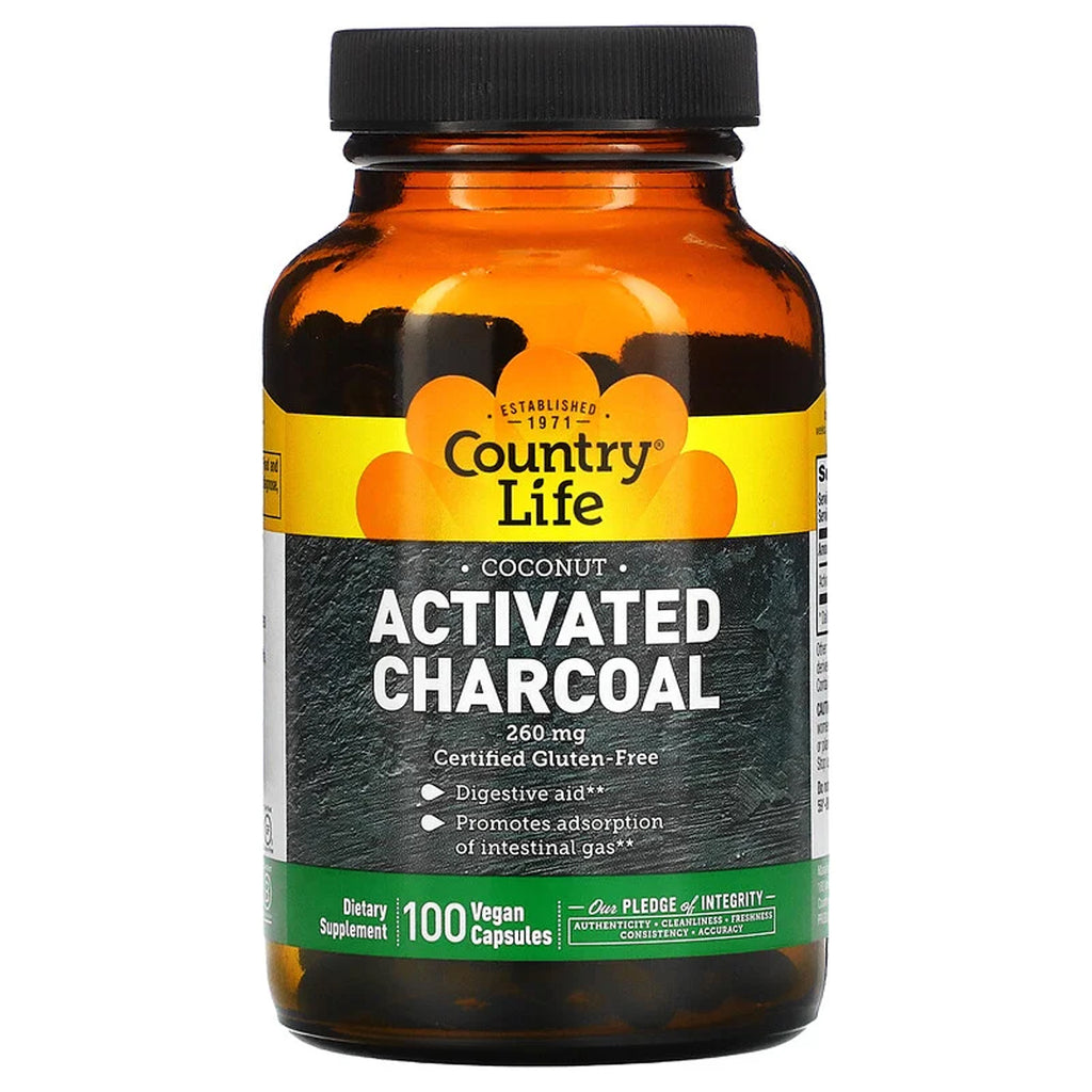 COUNTRY LIFE: Activated Charcoal 260 Mg, 100 vc