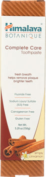 HIMALAYA HERBAL HEALTHCARE: Simply Cinnamon Complete Care Toothpaste, 150 gm