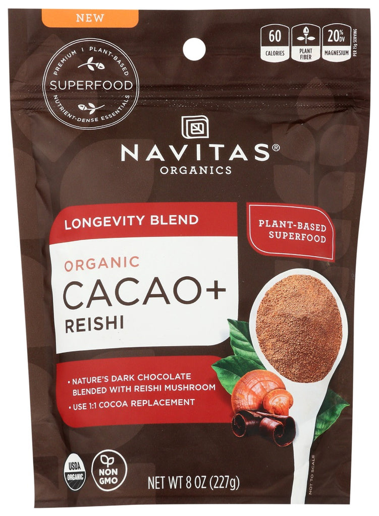 NAVITAS: Longevity Blend Organic Cacao + Reishi Powder, 8 oz