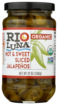 RIO LUNA: Organic Hot & Sweet Sliced Jalapenos, 12 oz