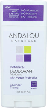 ANDALOU NATURALS: Lavender Thyme Botanical Deodorant, 2.65 oz