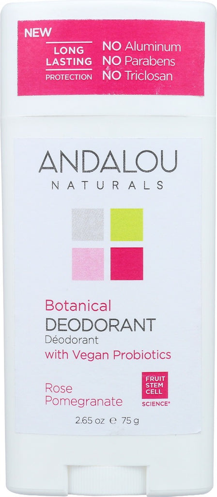 ANDALOU NATURALS: Rose Pomegranate Botanical Deodorant, 2.65 oz