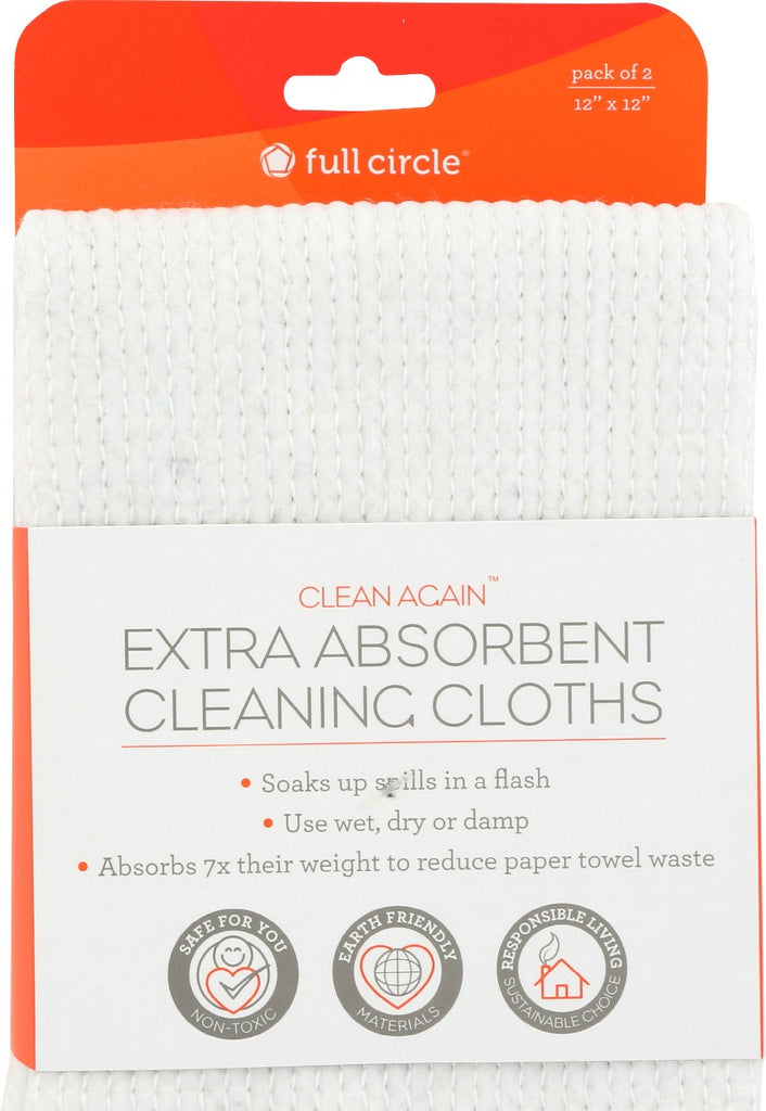 FULL CIRCLE HOME: Clean Again Extra Absorbent Cleaning Cloths, 1 ea