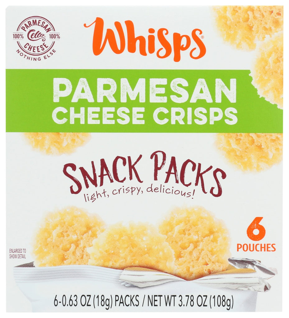 WHISPS: Parmesan Cheese Crisps 6 Count Box, 3.78 oz