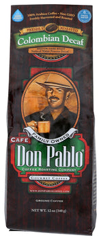 DON PABLO: Ground Colombian Swiss Water Decaf Coffee, 12 oz