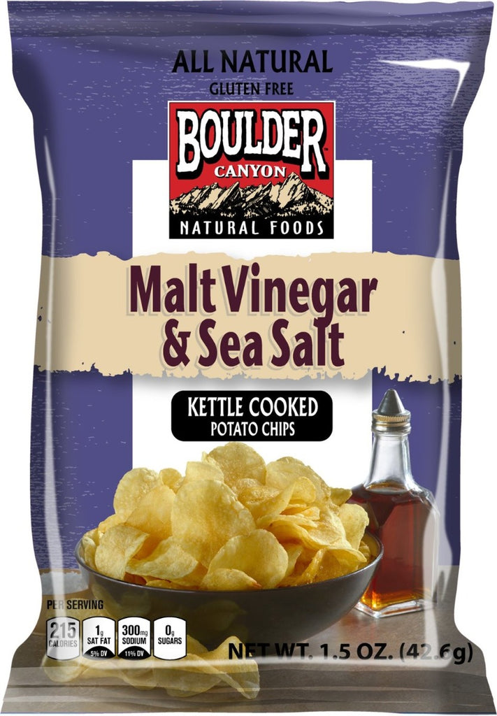 BOULDER CANYON: Malt Vinegar & Sea Salt Kettle Cooked Potato Chips, 1.5 oz