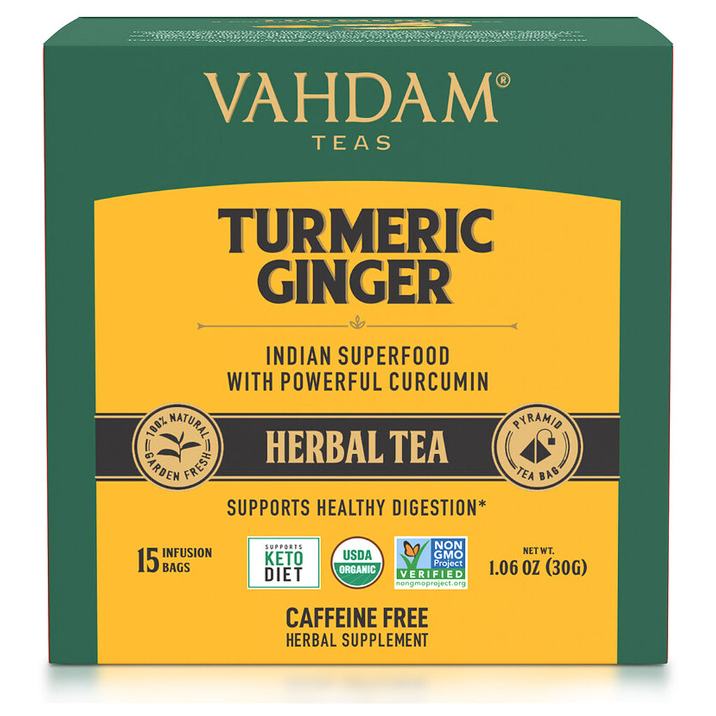 VAHDAM TEAS: Turmeric Ginger Herbal Tea, 1.06 oz