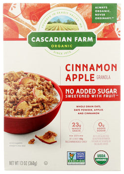 CASCADIAN FARM: Apple Cinnamon Granola No Added Sugar, 13 oz