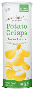 ABSOLUTELY GLUTEN FREE: Onion Garlic Potato Crisps, 4.9 oz