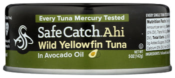 SAFECATCH: Wild Yellowfin Tuna in Avocado OIl, 5 oz