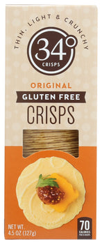 34 DEGREES: Original Gluten Free Crisps, 4.5 oz