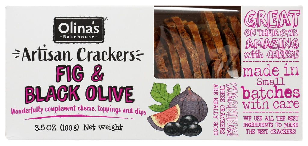 OLINAS BAKEHOUSE: Fig & Black Olive Artisan Crackers, 3.5 oz