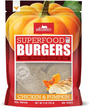 BARK AND HARVEST: Chicken & Pumpkin Superfood Burgers, 6 oz