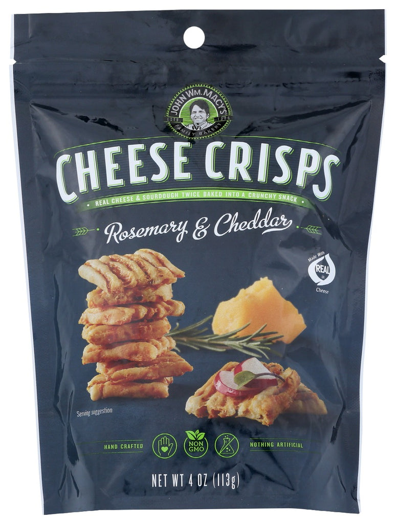 JOHN WM MACYS: Rosemary And Cheddar Cheese Crisps, 4 oz