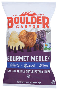 BOULDER CANYON: Gourmet Medley Salted Kettle Style Potato Chips, 5.25 oz