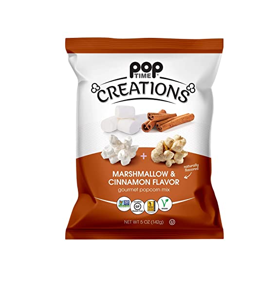 POPTIME CREATIONS: Marshmallow & Cinnamon Gourmet Popcorn Mix, 5 oz